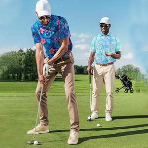 เสื้อโปโลสำหรับผู้ชายแห้งเร็ว, เสื้อถักลายทางผ้าถักแขนสั้นมีปก - Product Image 4