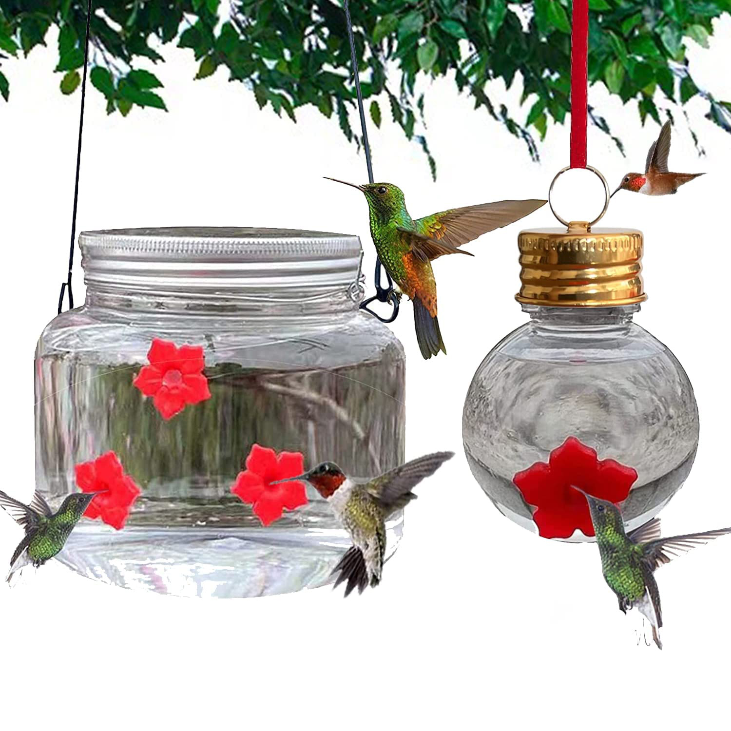 Прозрачная тарелка DD1375, кормушка для птиц с 3 отверстиями для кормления цветов, подвесное украшение для питья, каменная банка, Кормушка Для колибри