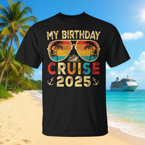 T-shirt « My Birthday Cruise 2025 » pour fête, vacances et croisière - Product Image 3