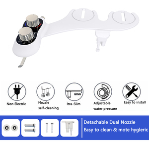 Cold Water Bathroom Manual <strong>Bidet</strong> <strong>Sprayer</strong> with Dual Nozzle ABS Self-Cleaning Attachment for Toilet Vagina Washing - Product Image 3