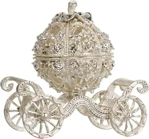 Metal Royal Cinderella Pumpkin Horse Carriage Jewelry Case Furnishing Decoration