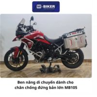 MBIKER MB105 Support central de moto en acier thermolaqué, avec plateau rotatif, pour entretien et levage, modèle Vietnam