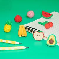 Borradores de Goma con Forma de Frutas y Animales de Dibujos Animados en 3D Personalizados al por Mayor, Juegos de Papelería para Lápices