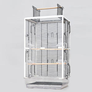 Şeffaf Görünümlü Büyük Zarif ve Dayanıklı Ferforje Papağan Kafesi, Oyun Alanı Açık Üstlü ve Çekmeceli Tepsi, Ev İçin Kuş Gösteri Kafesi - Product Image 3