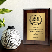 Plaque de récompense en bois MDF brun foncé signe trophée vierge Plaques de certificat en bois pour gravure au laser Technique polie