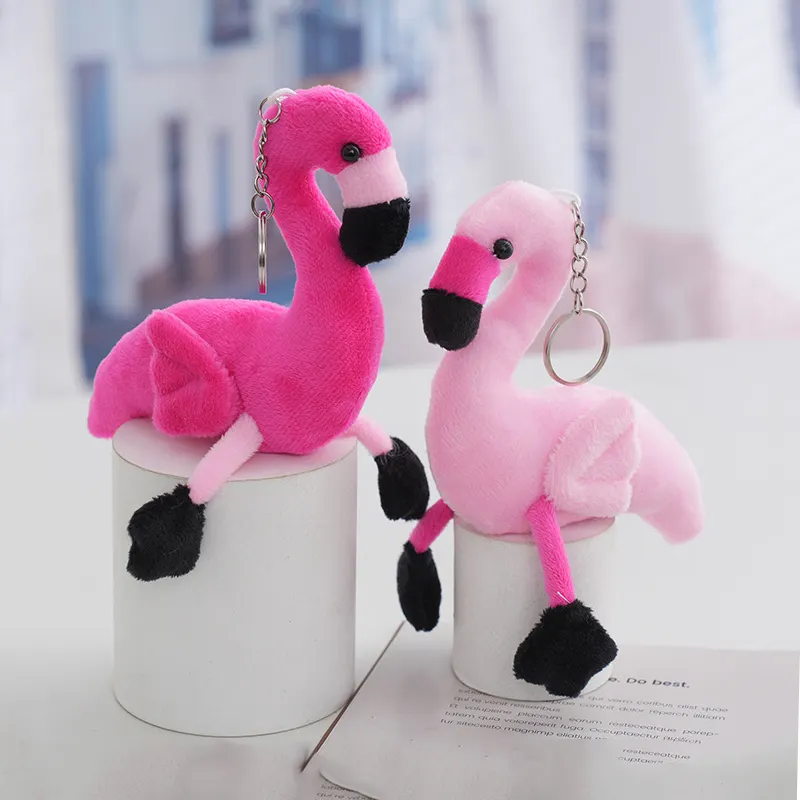 Chaveiro de pelúcia flamingo fofo pingente pendurado para mochila porta-chaves de pelúcia personalizado para pássaros de pelúcia