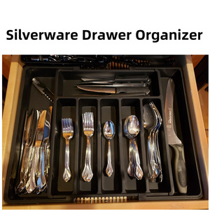 NFS Single-Tier Expandable Plastic <strong>Cutlery</strong> <strong>Tray</strong> <strong>for</strong> Kitchen Tableware Storage Retractable <strong>Drawer</strong> Storage Box - Product Image 2