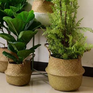 L0697 Hierba <span class=keywords><strong>maceta</strong></span> de ratán juego de macetas grandes tejidas a mano sala de estar balcón Hotel cesta de flores decorativa <span class=keywords><strong>maceta</strong></span> - Product Image 2