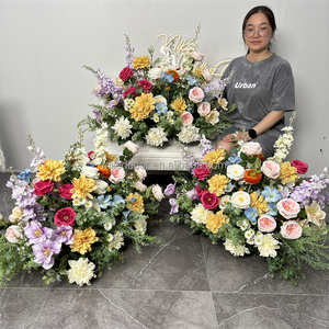 Décorations de mariage Arrangements floraux d'angle Arches de mariage roses Rangées de fleurs pour cérémonie - Product Image 1