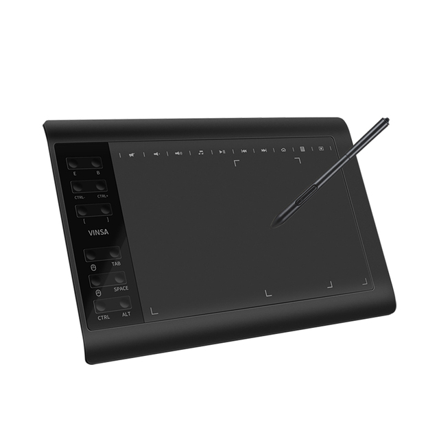 10x6 Inch Big Size Working Area Phone Supportable 12 Express Keys Graphic Tablet Drawing Pad with Digital Pen