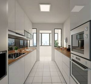 Cool-Tone Luxury Minimalist Custom <b>Cabinets</b>, Built-in Air Fryer, Full <b>Cabinet</b> Storage, Open Style, for Large Homes - Product Image 3