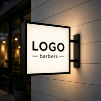 Boîte à lumière acrylique double face sans cadre, design le plus récent, éclairage LED latéral, pour magasin, centre commercial, café, extérieur