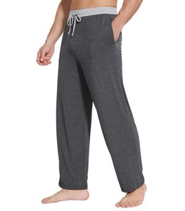 Stock Clearance <b>Men's</b> Bamboo Pajamas Sleep Bottoms Solid Blue Casual Lounge <b>Pants</b> Wholesale In-Stock Ready To Ship Sleepwear - Product Image 3