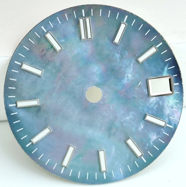 Watch Face Apply for Nh35 Movement Custom logo Brass Sunburst 28.5mm Watch Dial