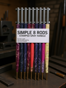 Herramientas de grabado en metal con mango gris estampado de 8 varillas simples para uso industrial - Product Image 2