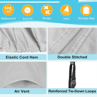 Couverture de bateau robuste imperméable en toile marine 900D Style remorque 20-22 pieds V-Hull Bass Three-Shell Taxi Boat Outboard Cover