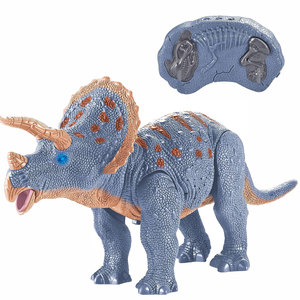 Jouets Triceratops RC, dinosaure électrique qui rugit et marche pour enfants avec télécommande et squelette de dinosaure - Product Image 4
