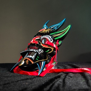 Masques d'opéra Nuo peints à la main, art culturel traditionnel chinois, costume <span class=keywords><strong>de</strong></span> jeu <span class=keywords><strong>de</strong></span> rôle, masque intégral, décoration murale, masque suspendu - Product Image 5