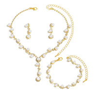 Ensemble collier et boucles d'oreilles classiques plaqué rhodium avec perles, accessoires de soirée élégants pour femme, best-seller 2025