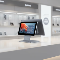 Terminal de point de vente tout-en-un avec écran tactile 15,6 pouces pour la vente en gros |   Caisse enregistreuse simple/double tout-en-un