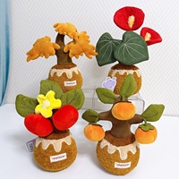 Poupée en peluche réaliste en forme d'éléphant en peau de lapin, décoration pour pot de plante, ornement pour arbre à kaki et arbre à monnaie, décoration du Nouvel An, cadeau pour