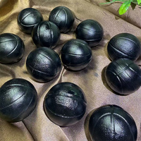 Sphère de basket-ball en obsidienne noire de haute qualité sculptée naturelle en gros pour la décoration de la maison