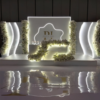 NIKA Ensemble de toile de fond pour scène de mariage, décoration de fête, panneau de toile de fond LED en acrylique ondulé