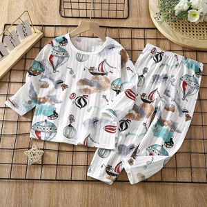 Pijamas de Manga Larga para Niños de 73-160 cm, 100% Algodón, Cómodos, Suaves, Seguros para Bebés, Tejido Acanalado que Absorbe la Humedad, para Verano - Product Image 1