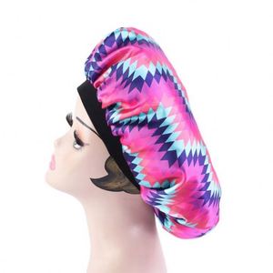 Bonnet de nuit imprimé motif africain double couche pour femme avec bande élastique en satin, idéal pour le quotidien et toutes les saisons - Product Image 5