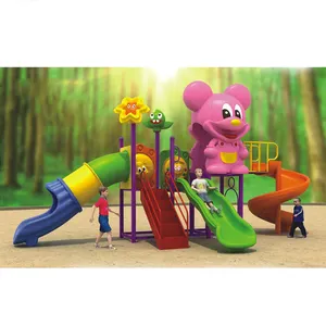 Ensemble de jeux de jardin parc équipement de jeu en plastique toboggan de terrain de jeu pour enfants toboggan extérieur à double tube pour enfants