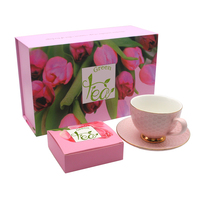 Impression de logo personnalisé emballage de boisson de luxe tasse à thé tasse à café tasse vase en verre boîte d'emballage cadeau avec mousse