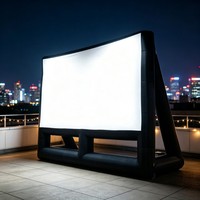Écran publicitaire gonflable commercial de 10 à 16 pieds avec double support pour entreprises d'événements, festivals et expositions