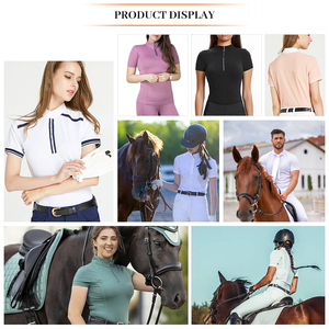 Camiseta <span class=keywords><strong>Polo</strong></span> de Equitación para Mujer con Cierre de Cremallera, Diseño Nuevo y Personalizado OEM - Product Image 5