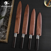 Funda Magnética de Madera de Nogal Negro para Cuchillos Saya, Protector de Hoja Estilo Tronco para Cuchillos de Sashimi/Sushi de 9-12 Pulgadas - Regalo para Almacenamiento en Cocina