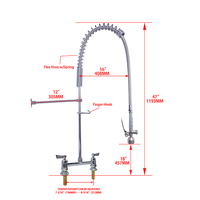 Robinet de cuisine moderne à montage sur plan, finition chromée, 2 poignées, douchette extractible, économiseur d'eau commercial certifié Watermark, en laiton massif