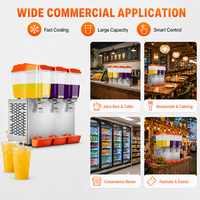 Distributeur de jus commercial 16L, machine à boissons froides, distributeur de boissons à trois réservoirs pour restaurant, bar, pulvérisation, agitation GQ-JD316D