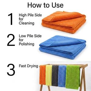 Serviette en microfibre réversible 400 g/m² à poils longs et courts 40x40 cm, double face, pelucheuse, <span class=keywords><strong>sans</strong></span> peluches, absorbante - Product Image 2