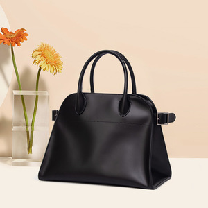 Nouveau sac fourre-tout décontracté de luxe en cuir de vachette véritable pour femme, grande capacité, noir, sac à bandoulière haut de gamme, accessible - Product Image 3