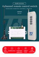 Kit émetteur-récepteur sans fil longue portée 3000m pour portail coulissant DC12V, module RF 433mhz