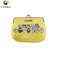 Dompet & Tempat Kartu Anak Motif Kartun dengan Gesper Besi, Dompet Koin, Hadiah untuk Anak-anak atau Wanita, Bahan Poliester