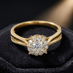 Bague de Mariage Vintage Personnalisée en Diamant, Certifiée IGI, Or Jaune 18 carats, Design pour Femme, Prix de Gros - Product Image 2
