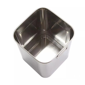 Cubo de Arroz Clásico de acero inoxidable, tapa gruesa, a prueba de humedad, cuadrado, Cubo de almacenamiento sellado para el hogar, ollas para sopa - Product Image 3