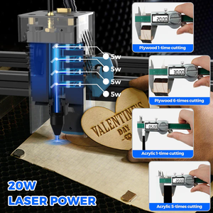 TWOTREES TTS <span class=keywords><strong>20W</strong></span> Graveur <span class=keywords><strong>laser</strong></span> portable Mini machine à graver pour usage domestique Artisanat Hobby Bois Métal et matériaux acryliques - Product Image 3