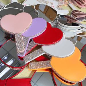 Mini Portable Light Makeup <b>Mirror</b> Square Handheld Cosmetics Tool Private Label LOGO ABS Compact Handheld Heart Makeup <b>Mirror</b> - Product Image 3