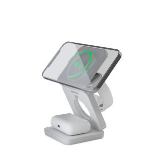 Estación de carga inalámbrica magnética plegable 3 en <span class=keywords><strong>1</strong></span> para teléfono móvil, soporte de cargador de escritorio de carga rápida, carga multifuncional - Product Image 3