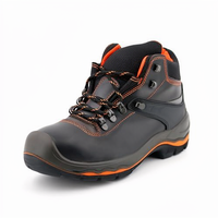 Chaussures de sécurité anti-impact à embout d'acier pour hommes, dessus en cuir véritable, semelle intermédiaire en caoutchouc, marron, taille 43 EU