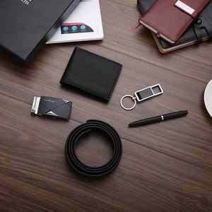 Ensemble de luxe 4 pièces en cuir pour homme : stylo, ceinture et portefeuille – Cadeau idéal pour la Fête des Pères - Product Image 2