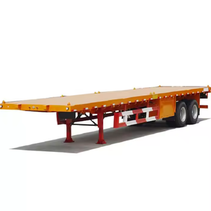 Remolque de Plataforma Plana de 12m a Buen Precio, Semirremolque de Plataforma Plana para Carga, Semirremolque <span class=keywords><strong>Portacontenedores</strong></span> de 3 Ejes - Product Image 1