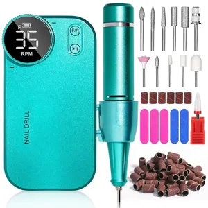 Taladro de uñas recargable de 2023 RPM, pantalla LCD inalámbrica de 35000 RPM, pulidor de uñas de manicura profesional inalámbrico para salón de belleza - Product Image 2