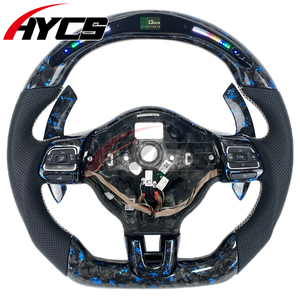 Volante de Fibra de Carbono de Alta Gama Estilo Deportivo con LED, Modelo Personalizado para Volkswagen Golf 6 <span class=keywords><strong>Polo</strong></span> <span class=keywords><strong>GTI</strong></span> GTR <span class=keywords><strong>MK6</strong></span> 6R 2008-2013 - Product Image 1